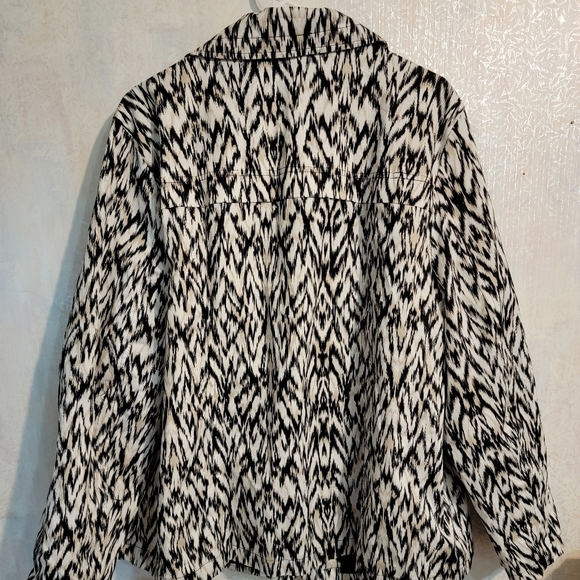 NWT Studio Works Lightweight Jacket,  Black and White Print, Cotton Blend, Sz 3x - Picture 2 of 6